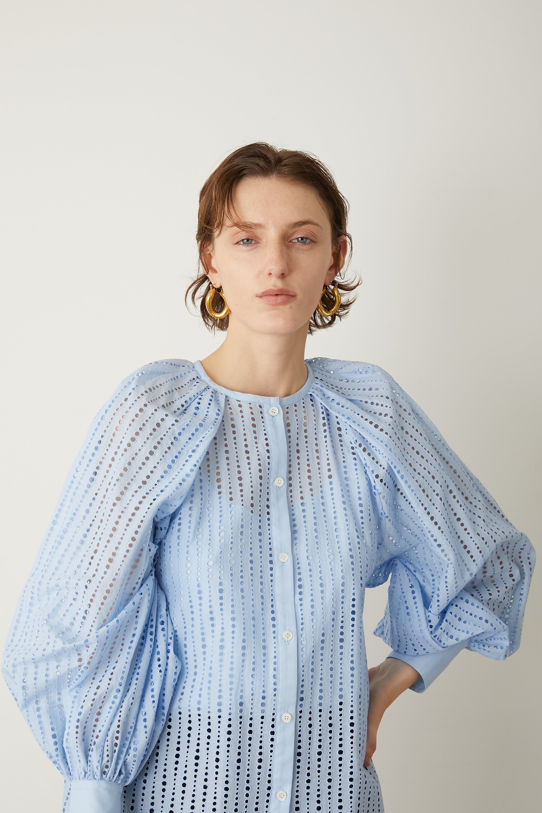 タグ付✨️ELLIE 予約完売品 ラウンドカラーブラウス ネイビー ELLIE