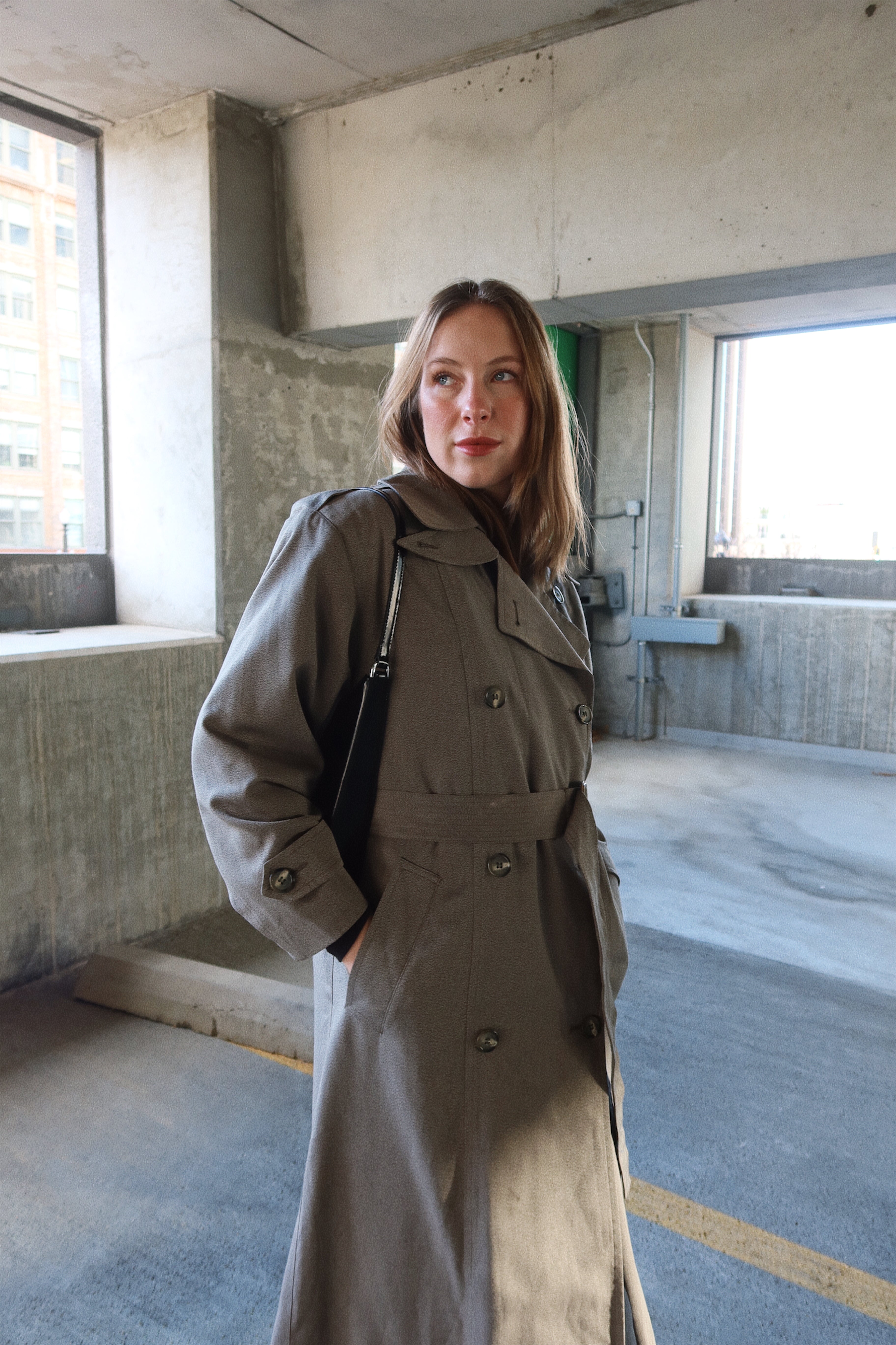 80s London Fog Speckled Full-Length Trench Coat in Taupe – Else