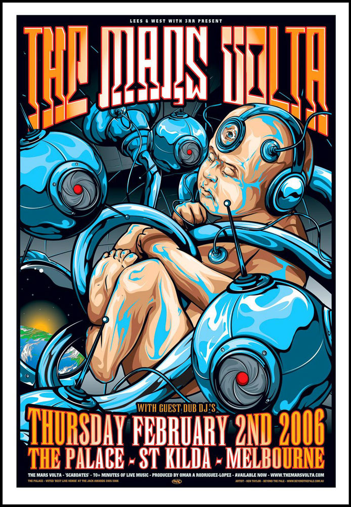 The Mars Volta gigposter (Melbourne, AU 2006) by artist Ken Taylor