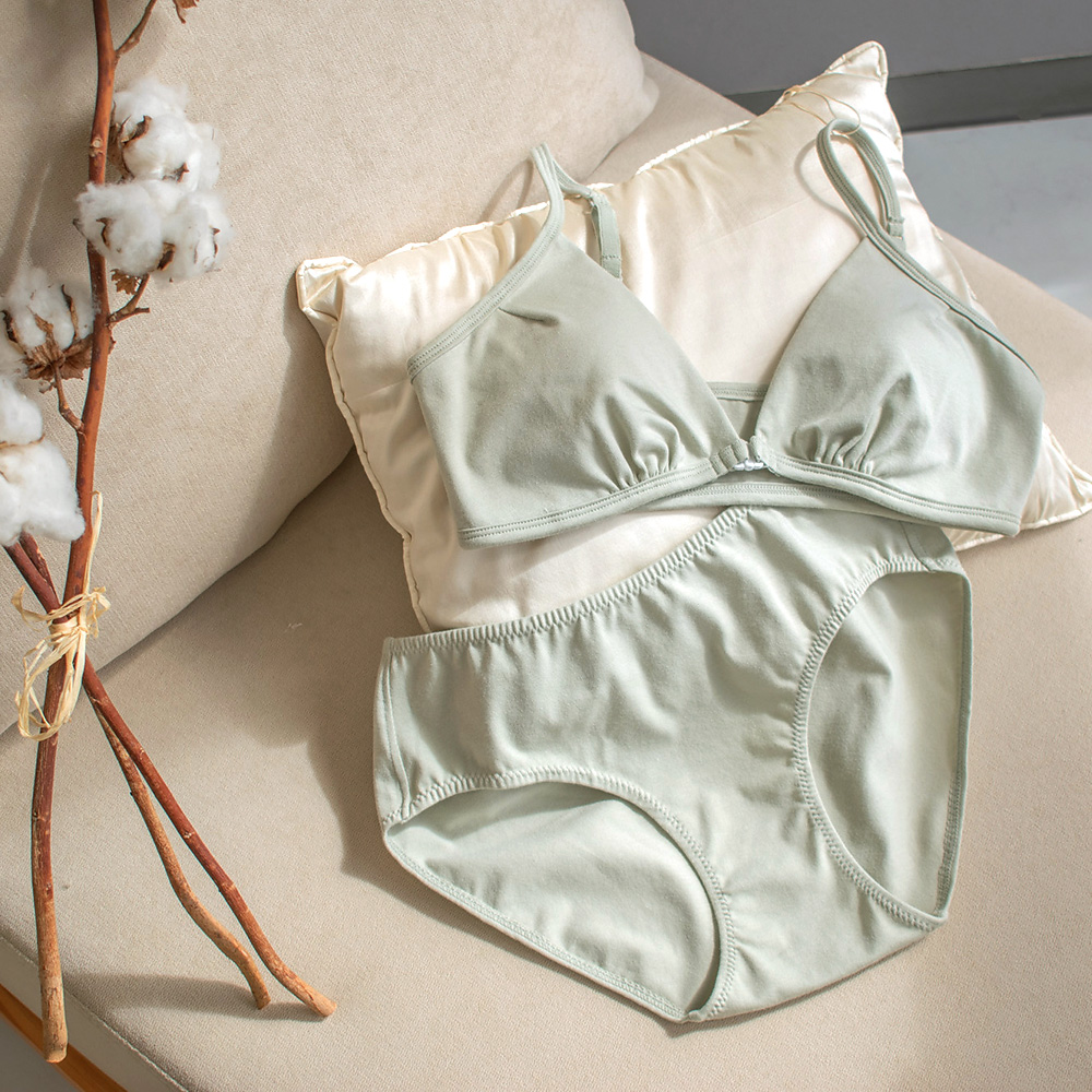 カップ裏シルク オーガニックコットン フロントホック ノンワイヤー