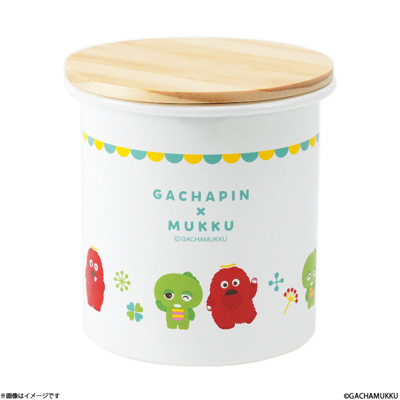 ガチャピン・ムック ホーローキャニスター ガチャピン・ムック