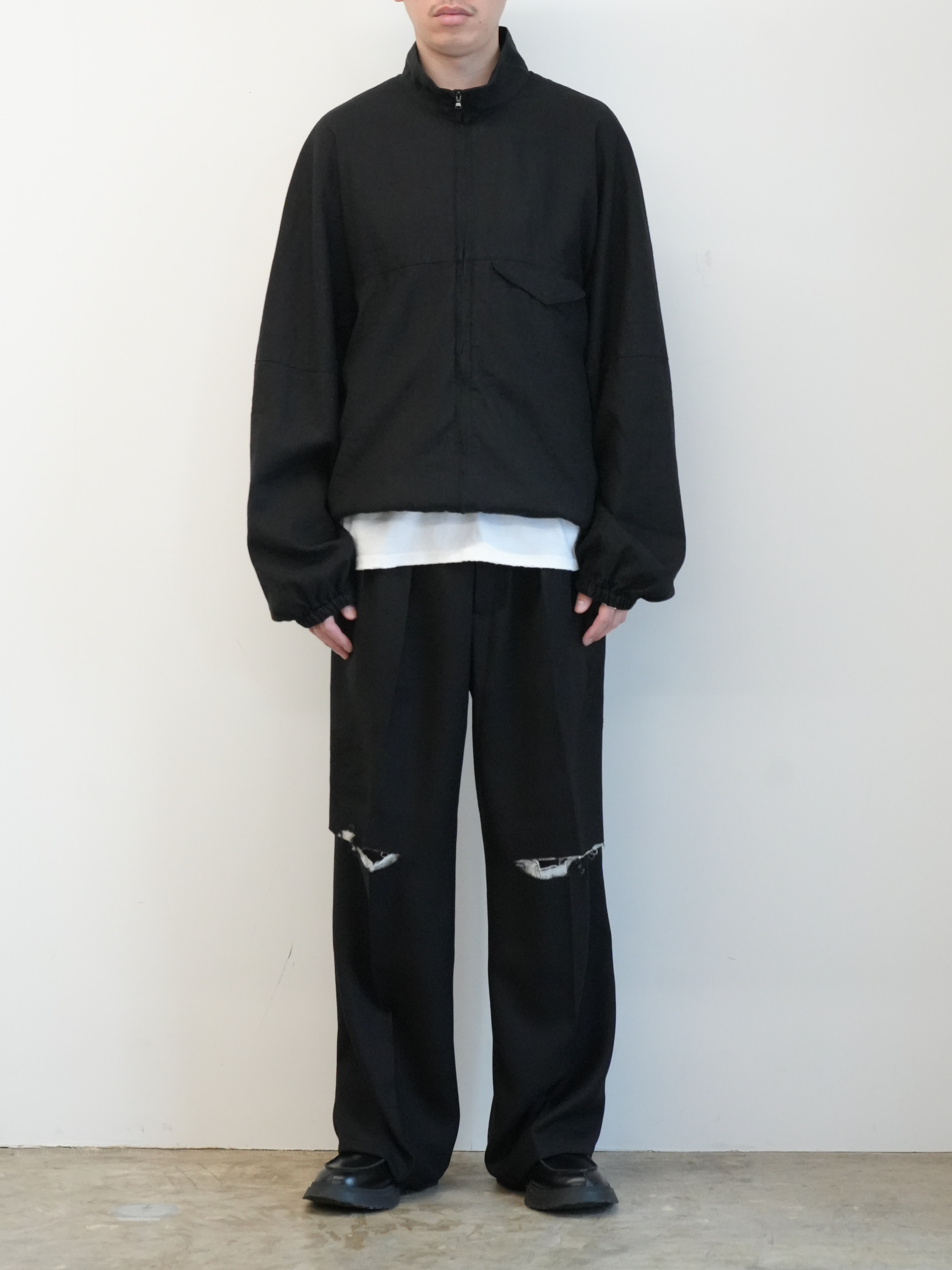 SILK NEP KIMONO BLOUSON(BLACK)