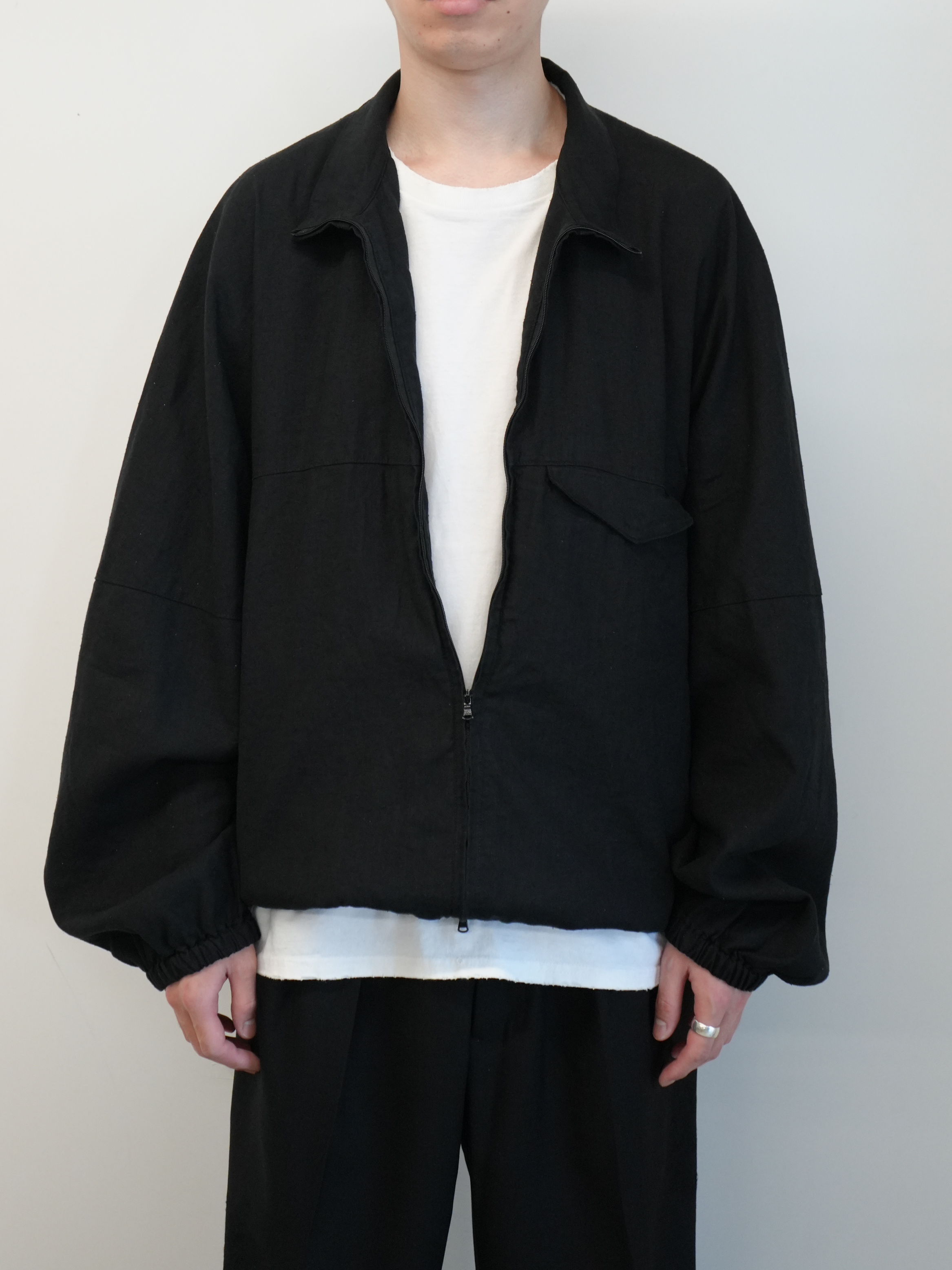 SILK NEP KIMONO BLOUSON(BLACK)