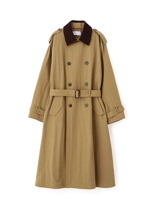 フードストールロングトレンチコート(S BEIGE): アウター │ ETRE