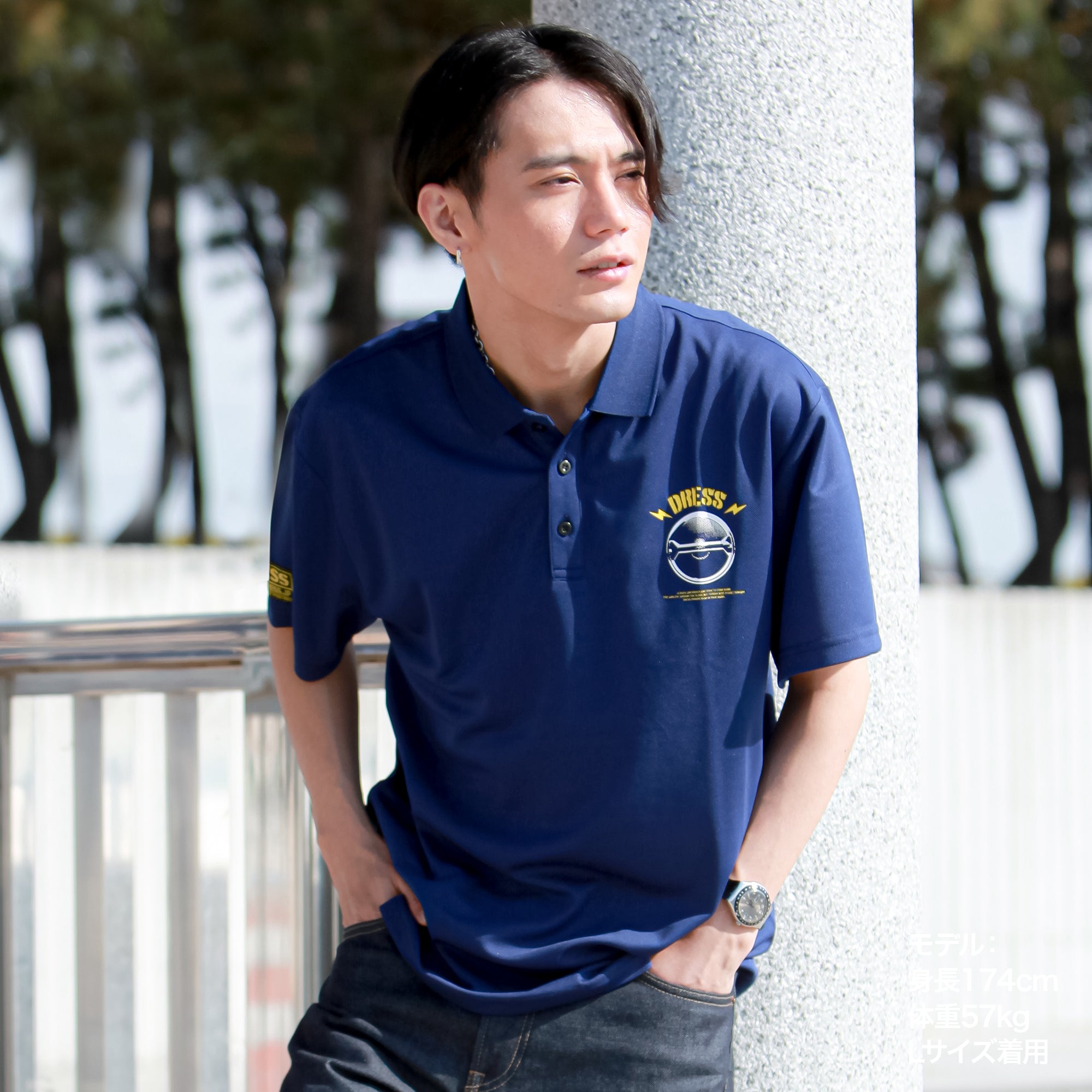 DRESS LOUD GIRL ドライポロシャツ【ネイビー】