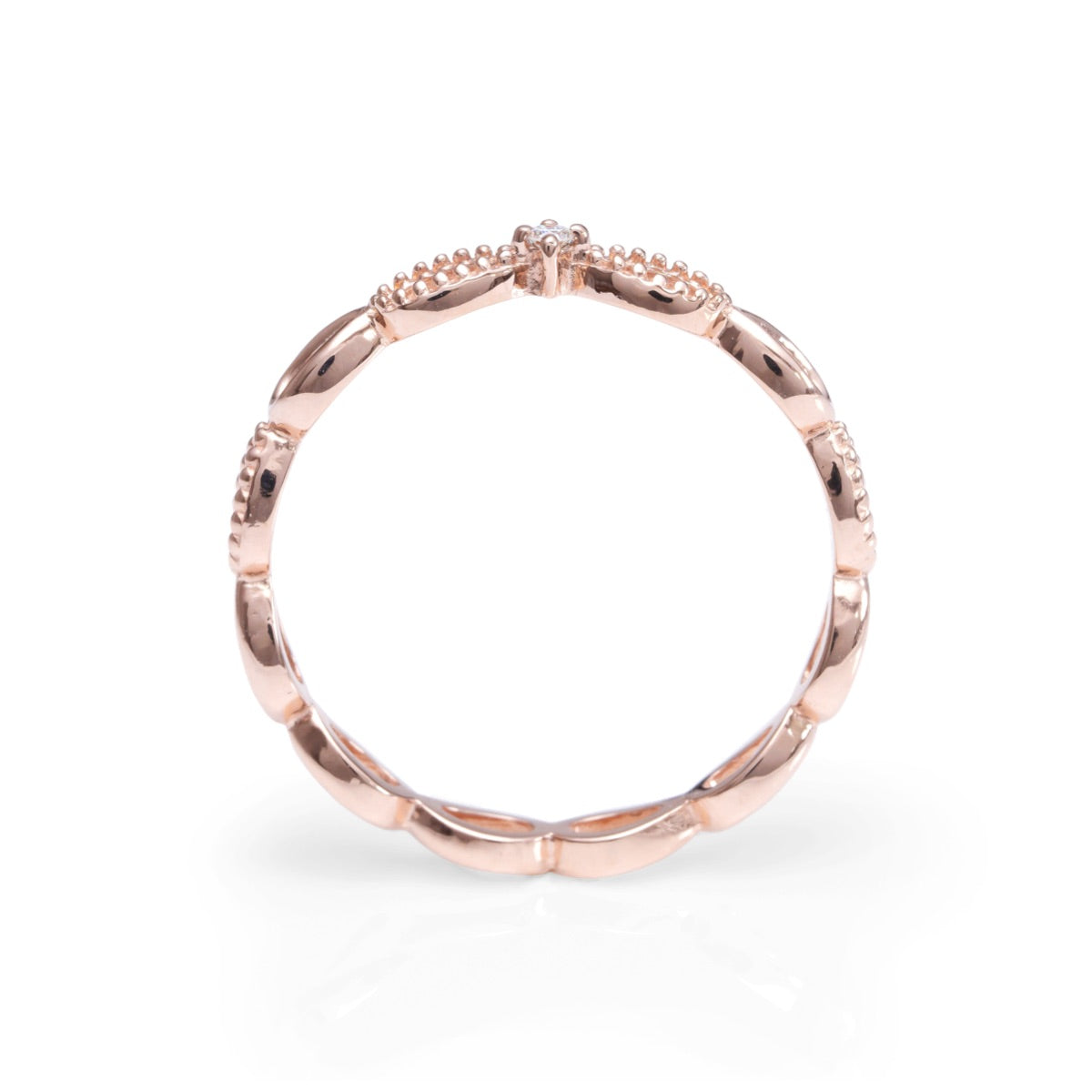 ピンキーリング K10PG ピンクゴールド ダイヤモンド 1石 0.001ct