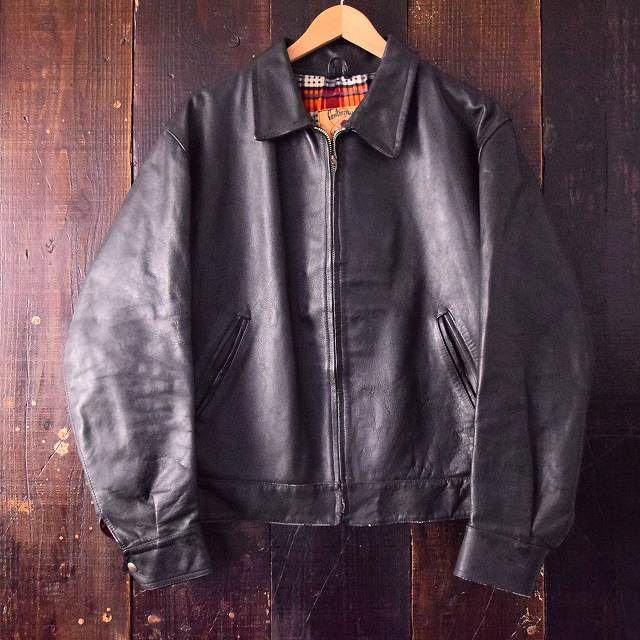 50's EURO レザースポーツジャケット ブラック 革ジャン | ビンテージ