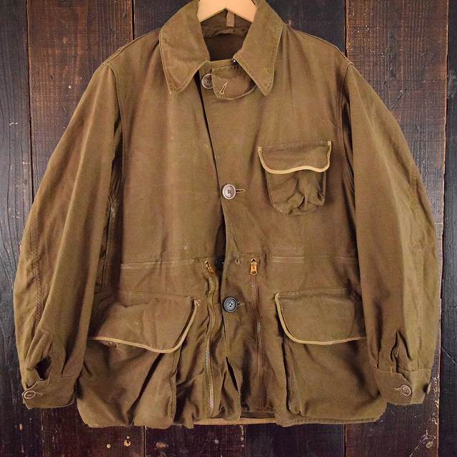 40's MASLAND カスタムジップ ブラウンハンティングジャケット M〜L位