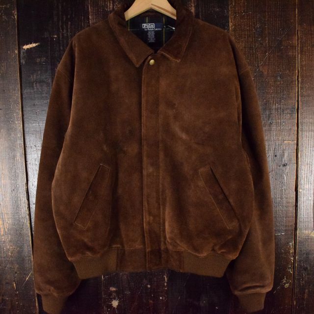 ポロ ラルフローレン 革ジャン フライト ブラックウォッチ柄 チェック