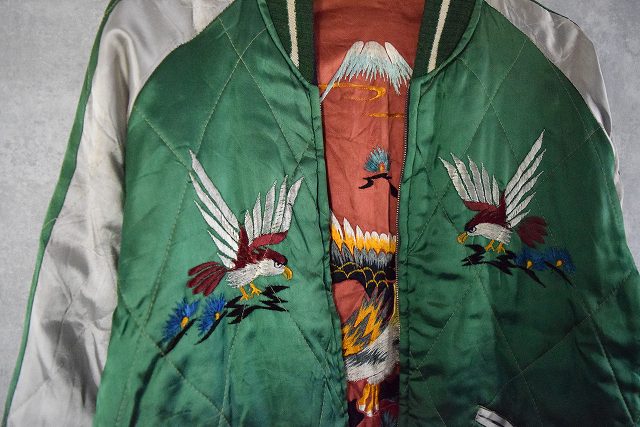 50年代 日本 ジャパン リバーシブル ブルゾン 刺繍 スカジャン 鷹