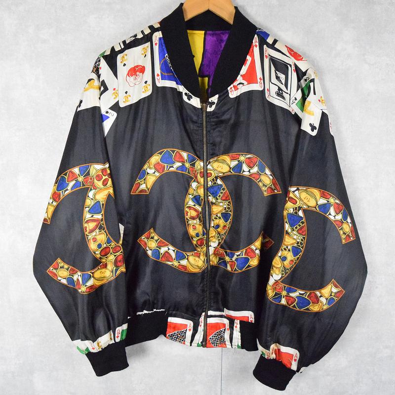 シャネル ピカソ ジップジャケット ブラック 黒 総柄 | ビンテージ古着