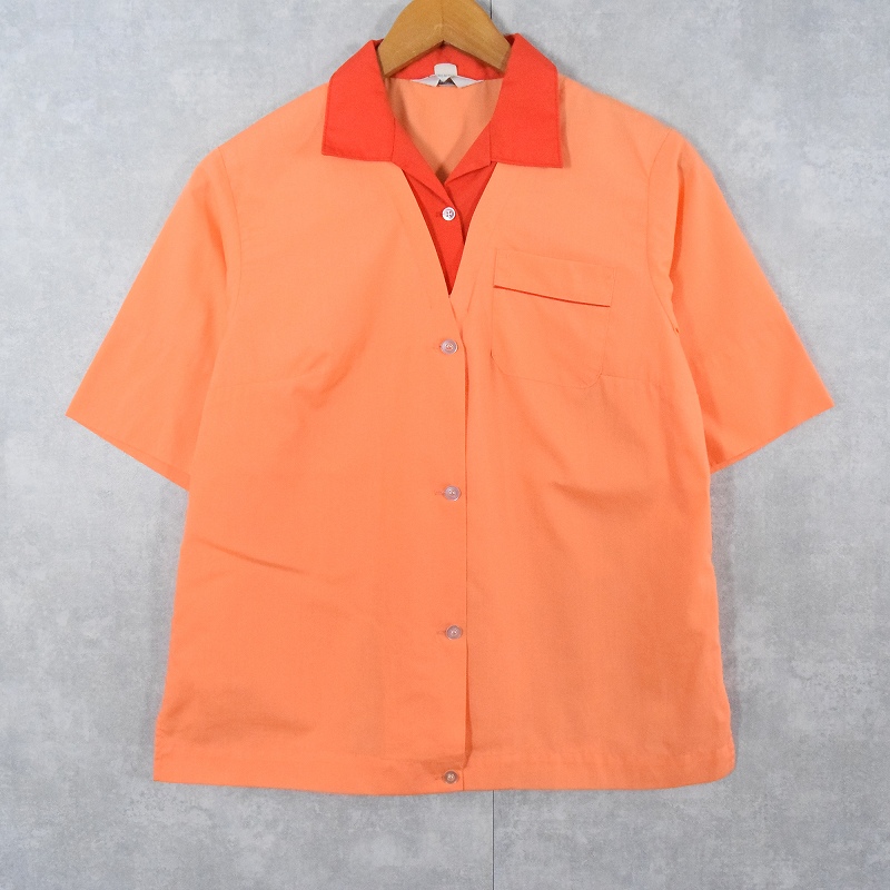 70s 70年代 ナットナスト 半袖 オレンジ 赤 レッド 切り替えデザイン