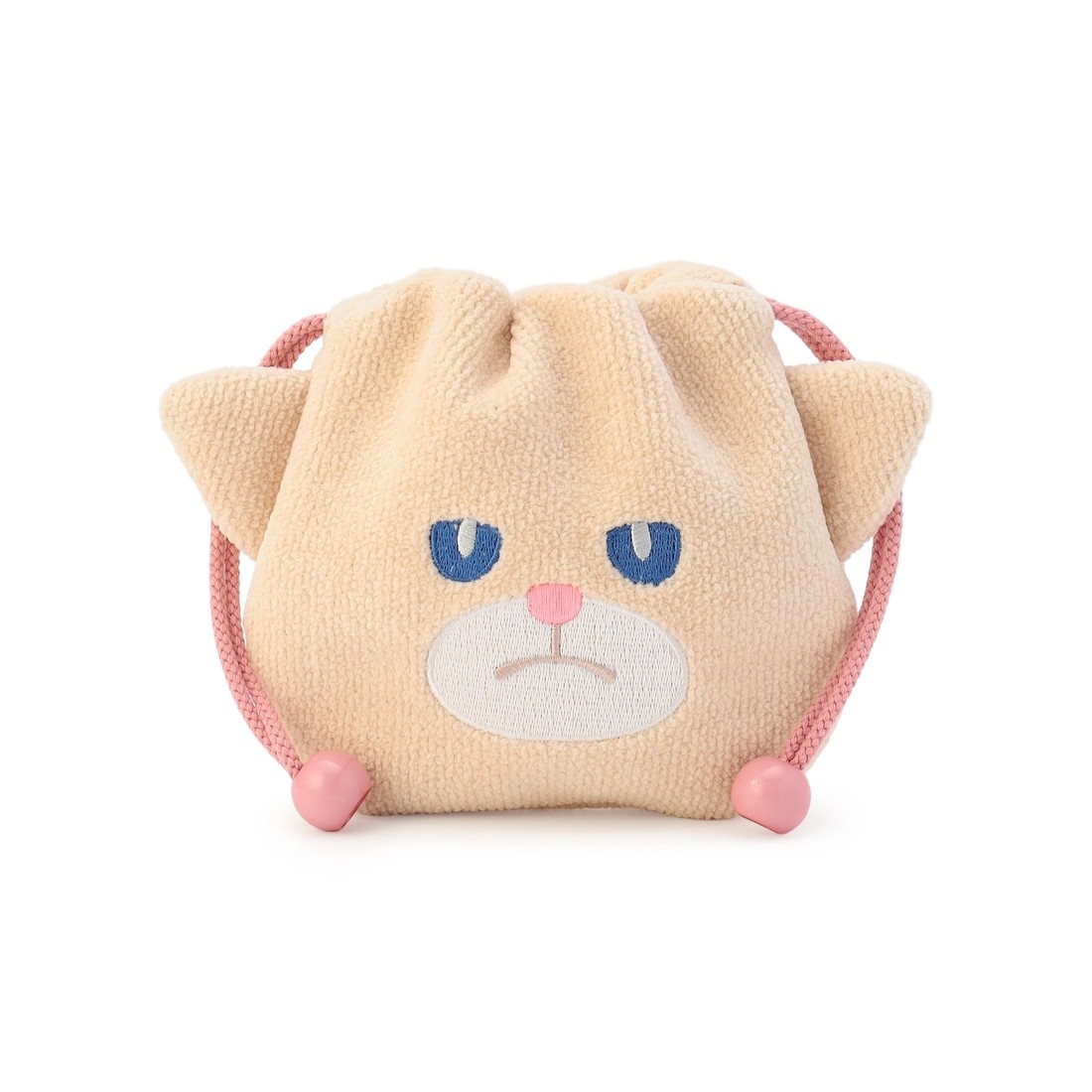 モフモフネコチャン ネコチャン巾着 L/MNC-260288(ベージュ): LOVERARY
