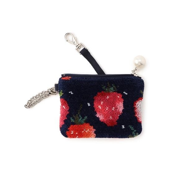 ストロベリードット キー&カードポーチ L/STD-223012(ネイビー