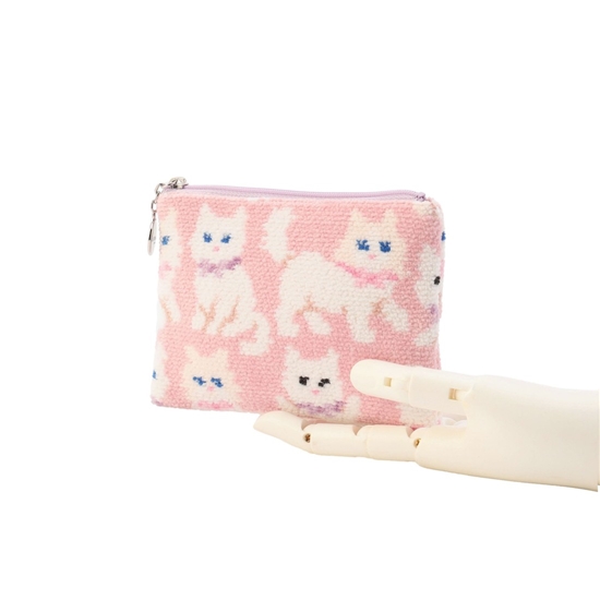 モフモフネコチャン ティッシュポーチ L/MNC-260281(ペールピンク