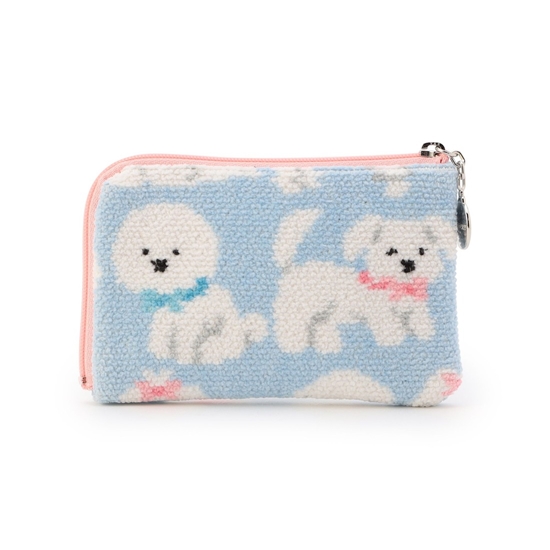 モフモフワンチャン L字ポーチ L/MWC-257362（WEB限定）(ペールブルー