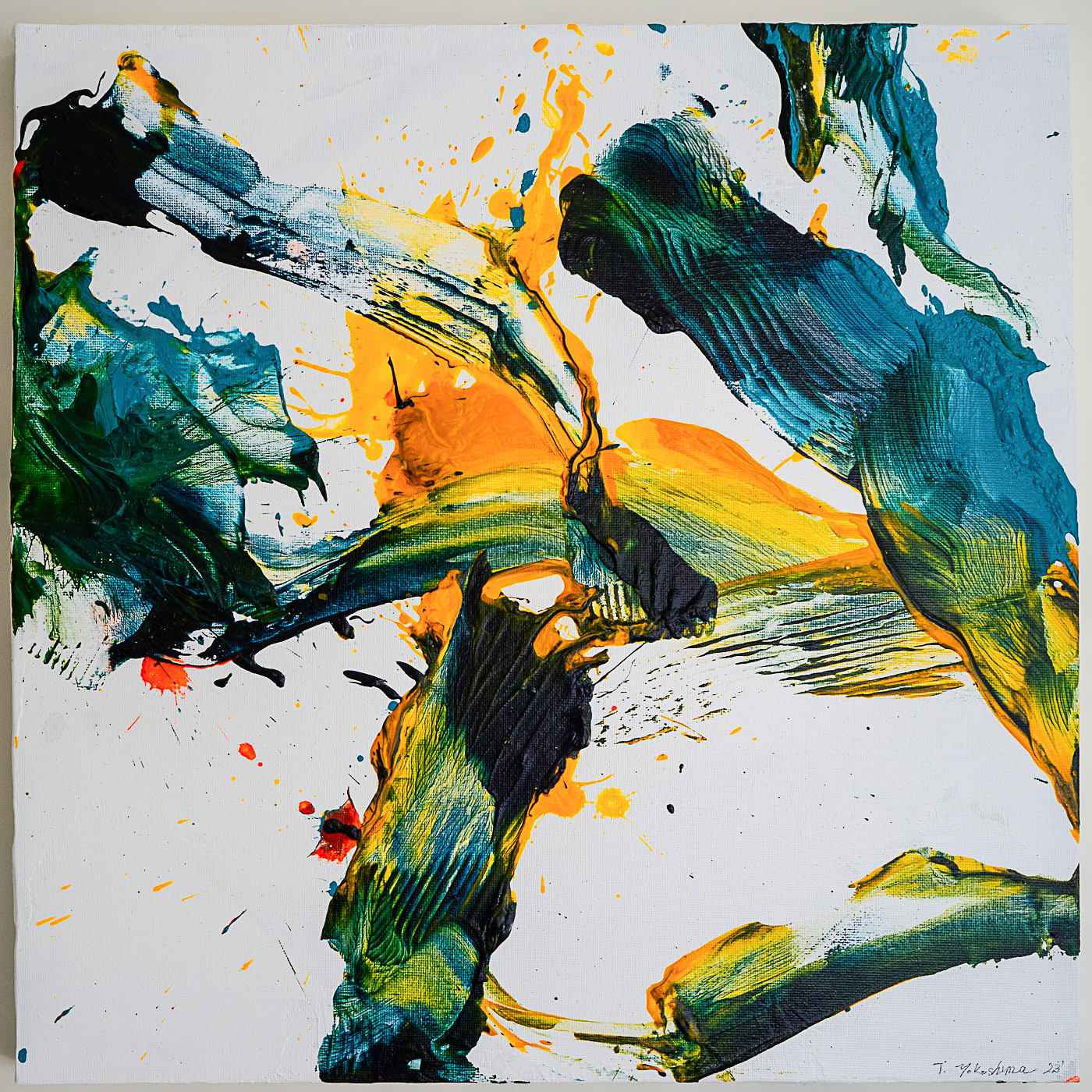 オレンジとコバルトグリーンの交差 by 横島 剛 - 絵画販売・購入