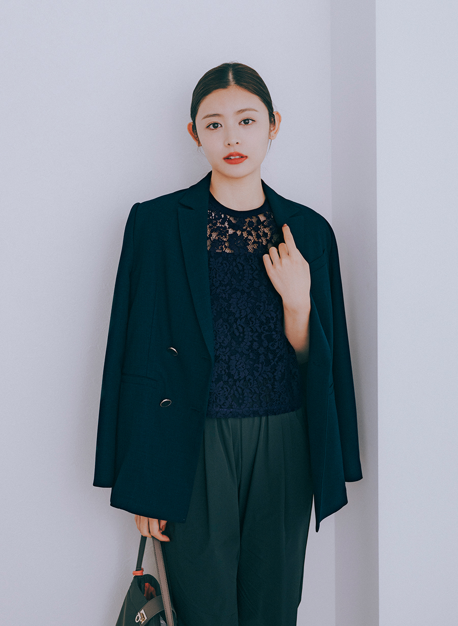 佐藤佳菜子さんコラボ】クロップドレースブラウス｜LOUNIE（ルーニィ