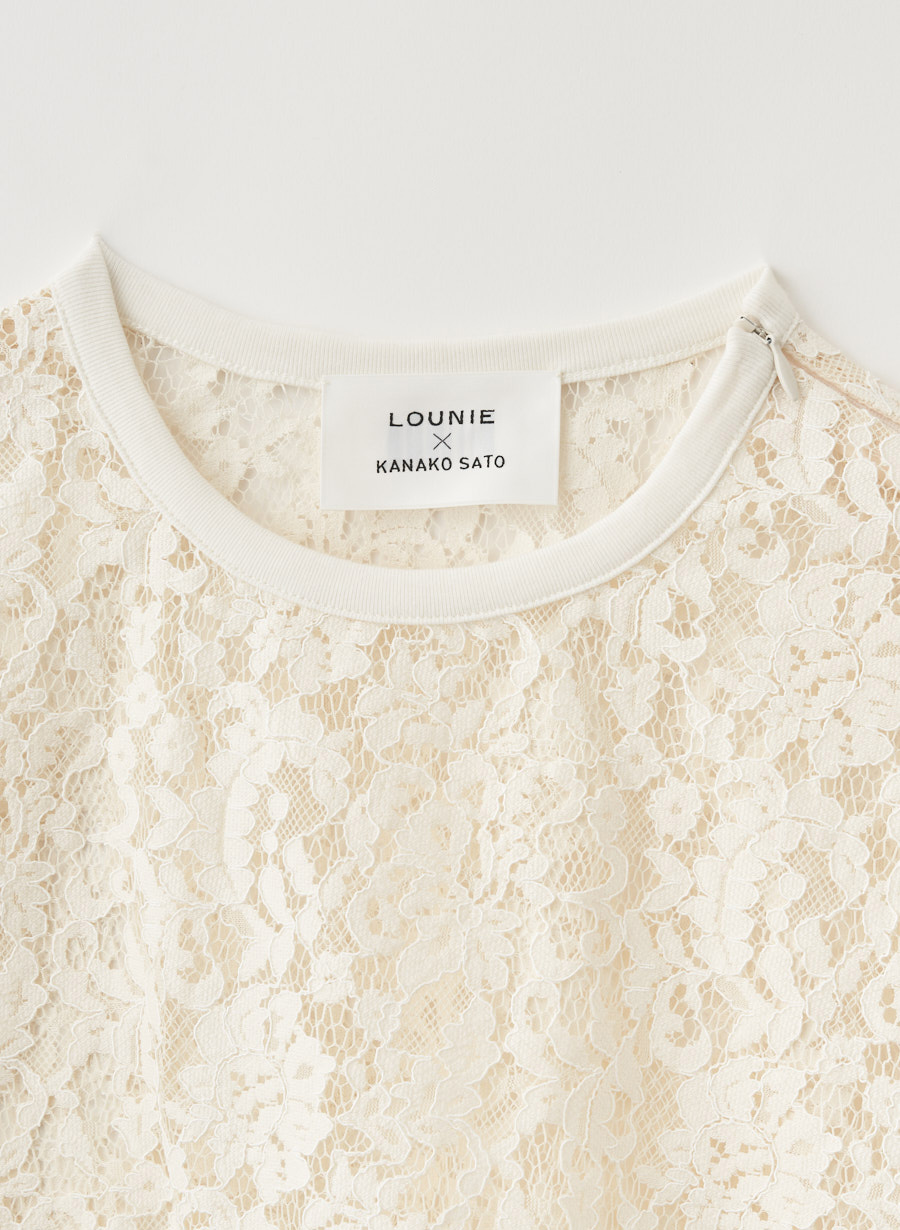 EC限定色/佐藤佳菜子さんコラボ】クロップドレースブラウス｜LOUNIE