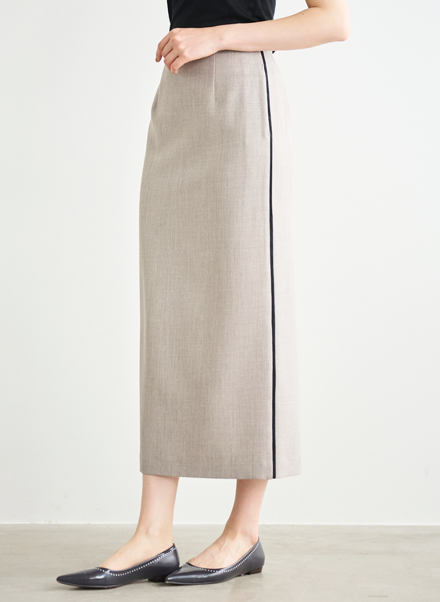 ラインアクセントタイトスカート/セットアップ可｜LOUNIE（ルーニィ