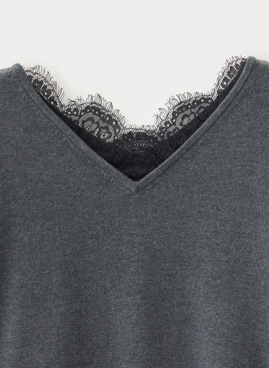 レース付きニットプルオーバー｜LOUNIE（ルーニィ）公式サイト／公式