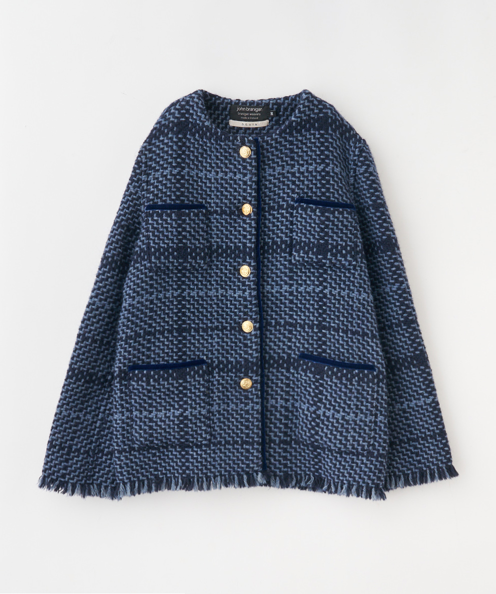 ノーカラーチェックジャケット｜Stola.（ストラ）公式通販サイト