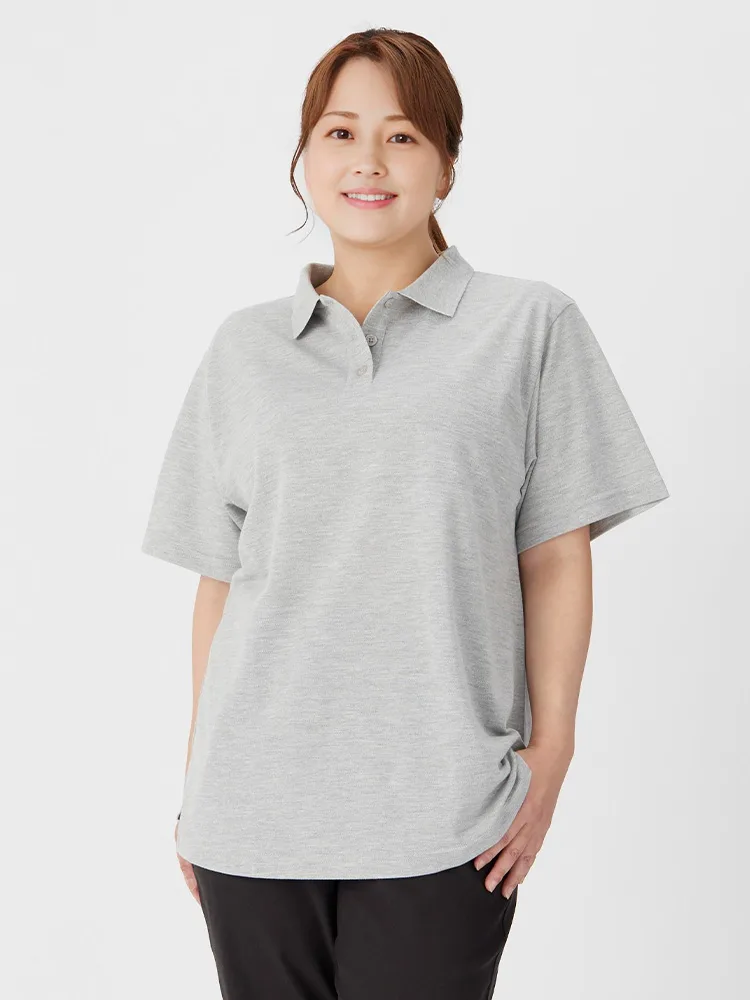 L．グレー 鹿の子半袖ポロシャツ | フォーエル公式通販