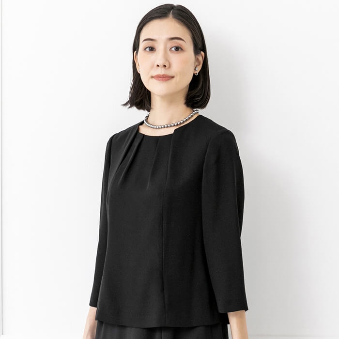 洗える｜前開きブラウス 9号・ブラック｜東京ソワールオンラインストア