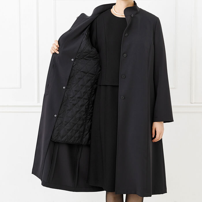 ライナーつき合繊素材のコート M・ブラック｜東京ソワールオンライン