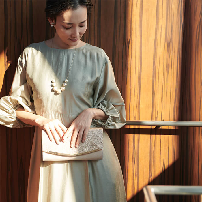 WEB限定｜ボリュームオーガンジードレス 9号・ライトグリーン｜東京