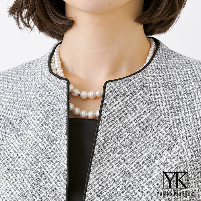 洗練された印象のラメツイードジャケット 9号・チドリ｜東京ソワール