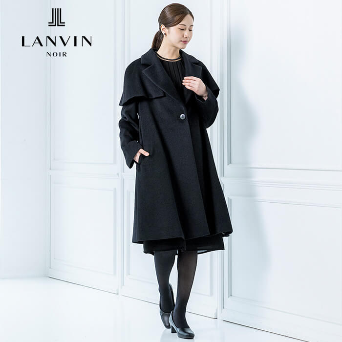 ビッグカラーのテーラードコート 9号・ブラック｜東京ソワール