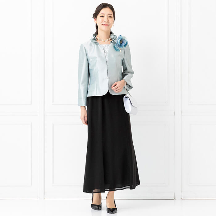 くるぶし丈のロングスカート 13号・ブラック｜東京ソワール