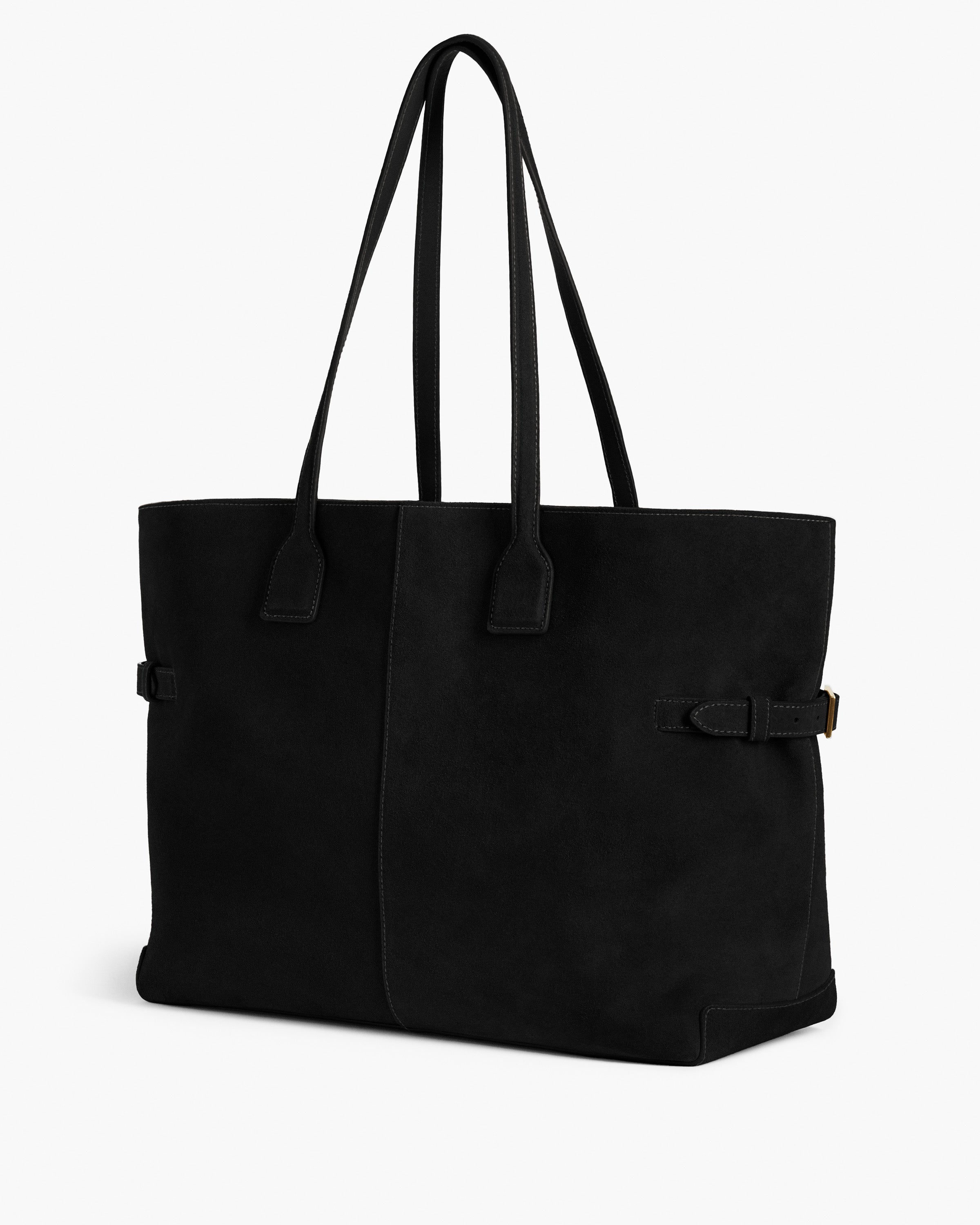 Lesley Tote Bag Suede Black Bag – Flattered