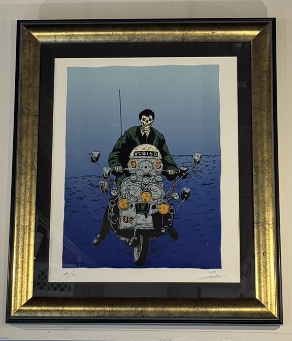 アーティストHIROTTONさんのサイン、エディション入りポスターを額装