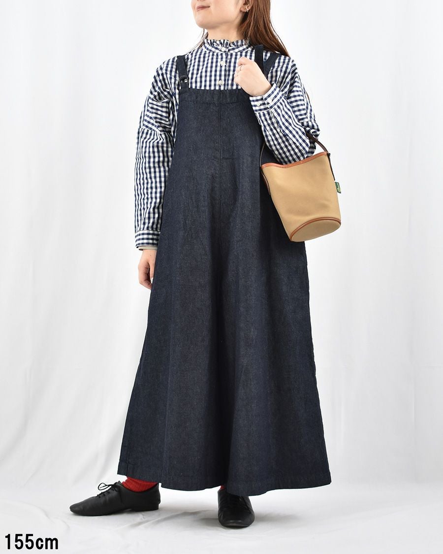 Sarahwear コットンリネンダンプサロペットジャンパースカート