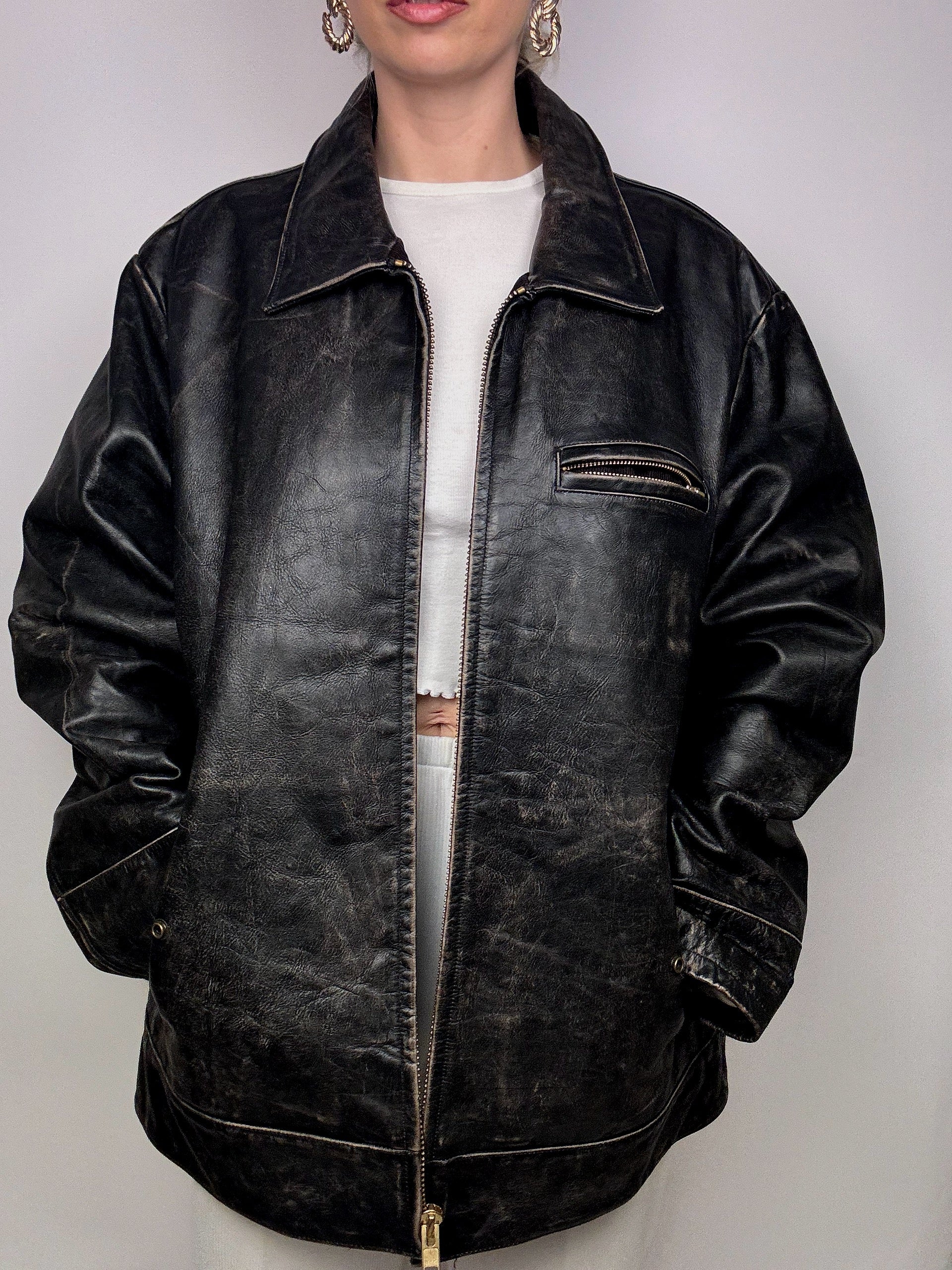 Vintage GAP Straight Leather Jacket