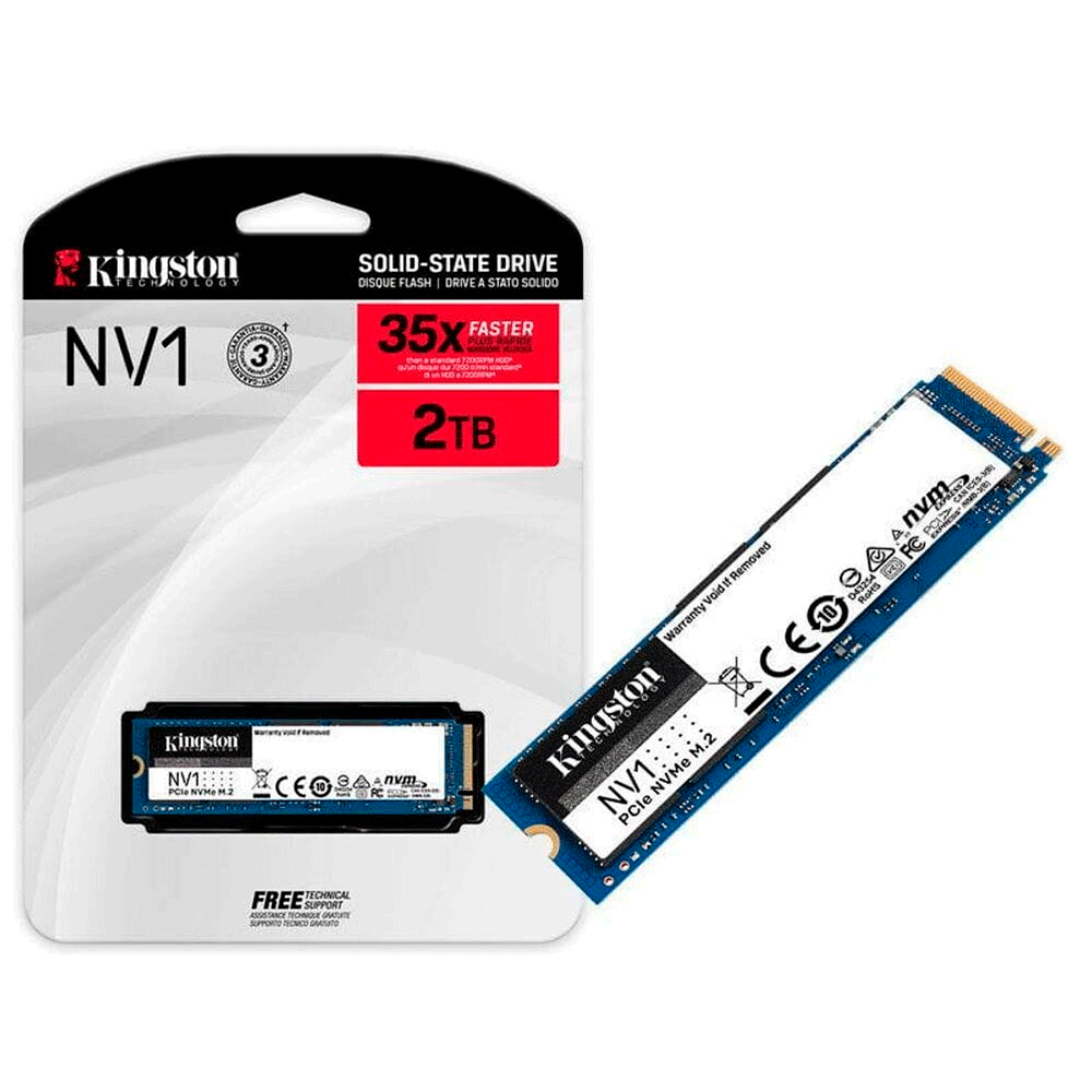 SSD Kingston NV1 M.2 2280 NVMe, Leitura: 2100MB/s e Gravação