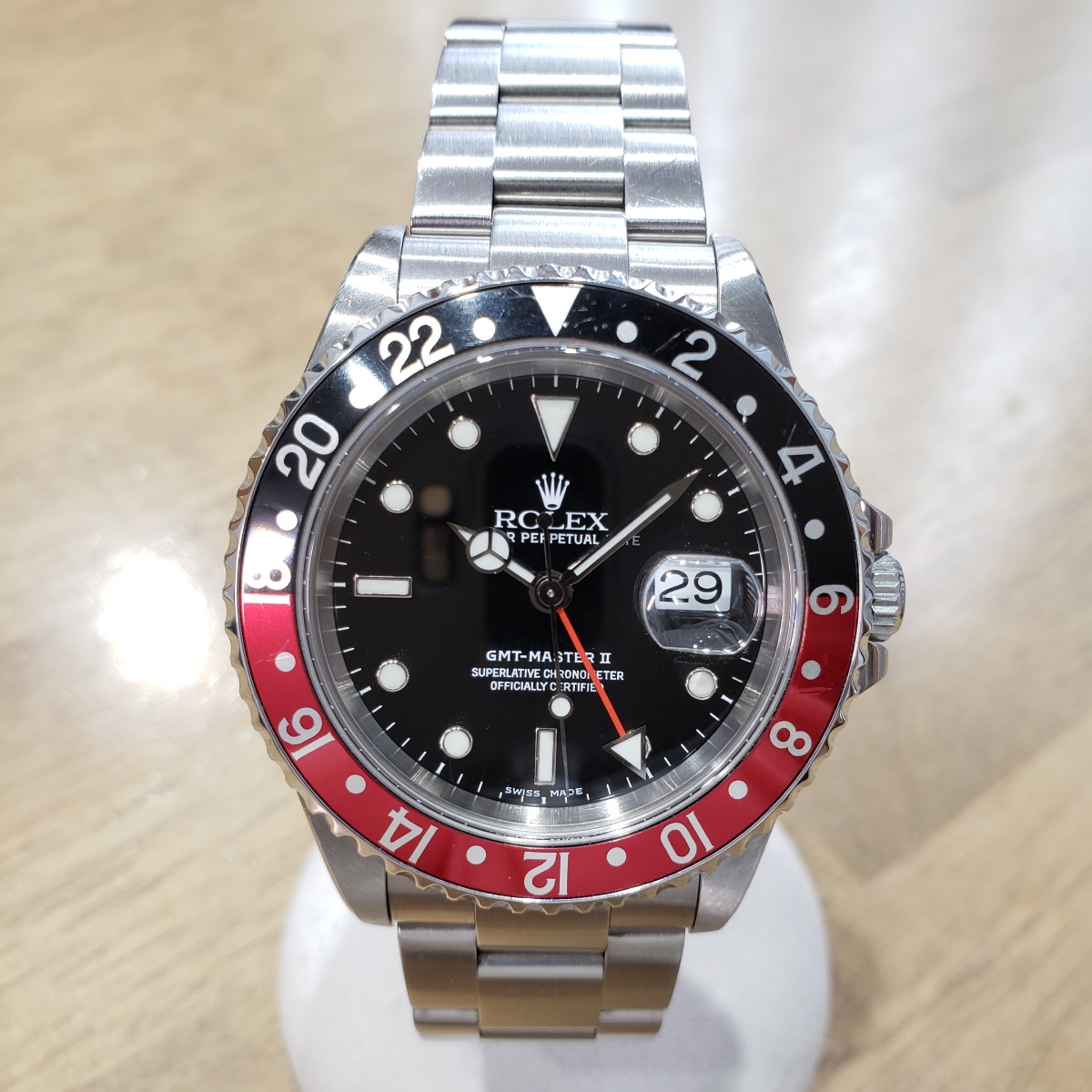 ロレックス GMTマスターII 16710 赤黒ベゼル P品番 黒黒ベゼル付き