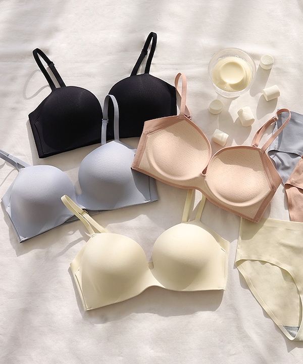 Qoo10 crassiang 3cmミルクブラセット 無地 ノンワイヤ