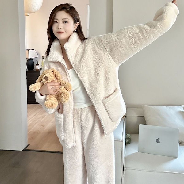 Qoo10] スリープウェア 冬 コーラル・ベルベット