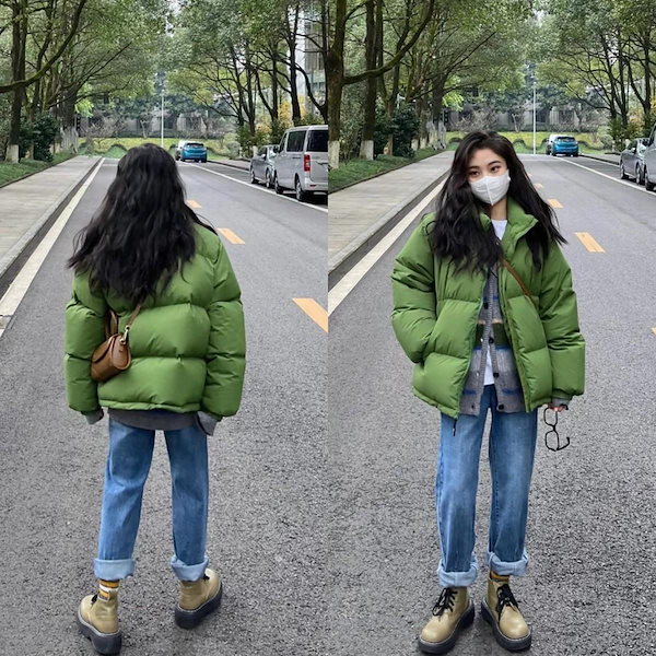 Qoo10] グリーンダウンジャケットレディースショー