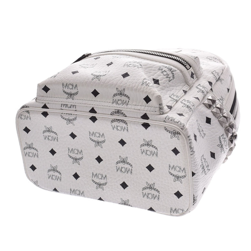 エムシーエムバックパック サイドスタッズ 白/黒 レディース リュック