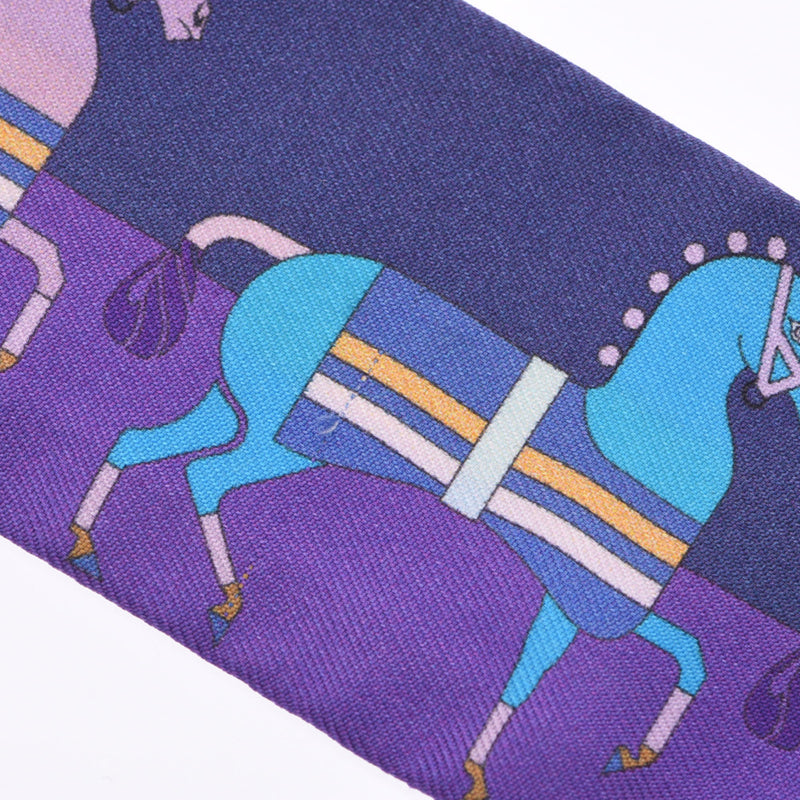 エルメスツイリー 馬柄 紫/紺 レディース スカーフ HERMES 中古 – 銀蔵