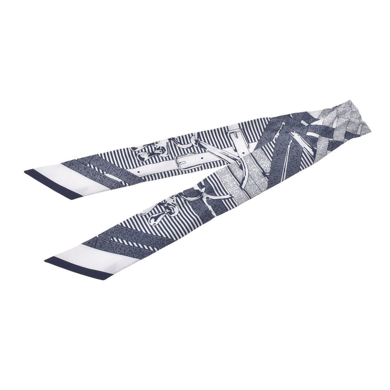 エルメス ツイリー Mors a Jouets Chemise/馬銜・シュミーズ 白/紺