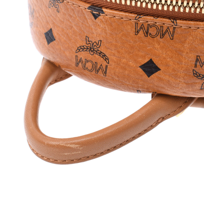 エムシーエムバックパックミニ スタッズ コニャック レディース カーフ