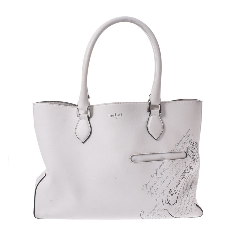 ベルルッティトゥージュール カリグラフィー 白 メンズ カーフ トート