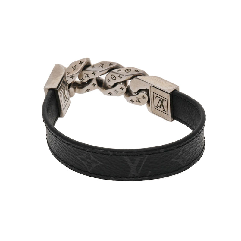 ルイヴィトンブラレス モノチェーン ブレスレット シルバー/黒 メンズ