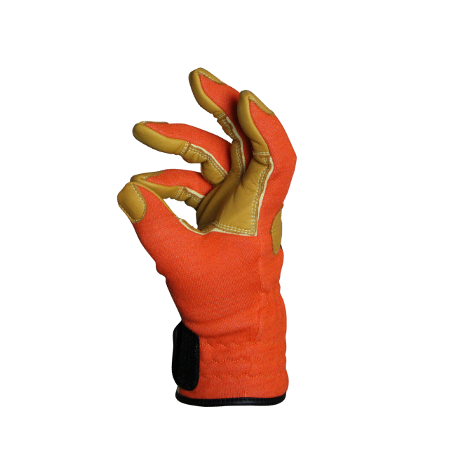 トンボレスキュー 耐切創手袋 防火手袋 アラミド繊維 牛革 拳革補強