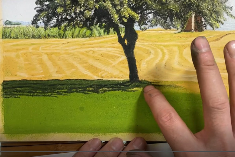 リアルパステル画】風景画は描き順が大事！ノウハウ全公開